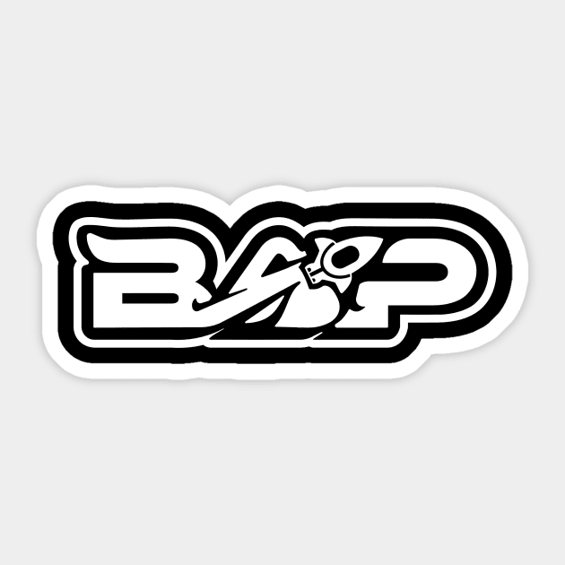 BAP LOGO ( White) Sticker by Black Astronauts Podcast Network Store